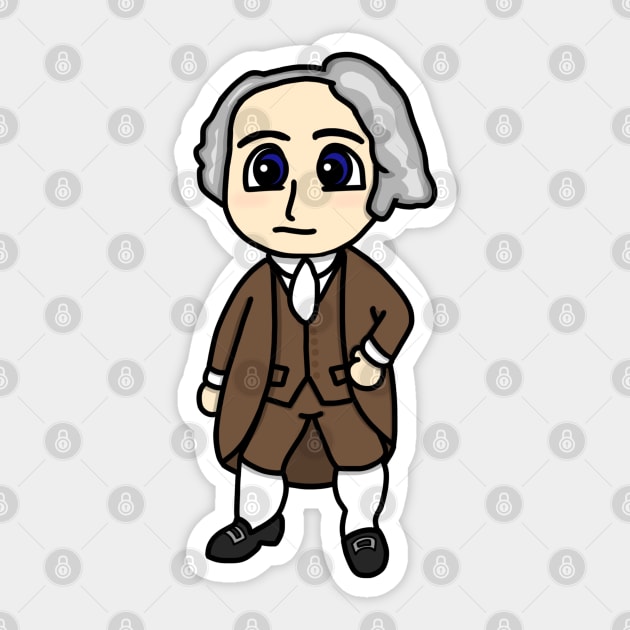 Chibi John Adams (Small Print) Sticker by Aeriskate